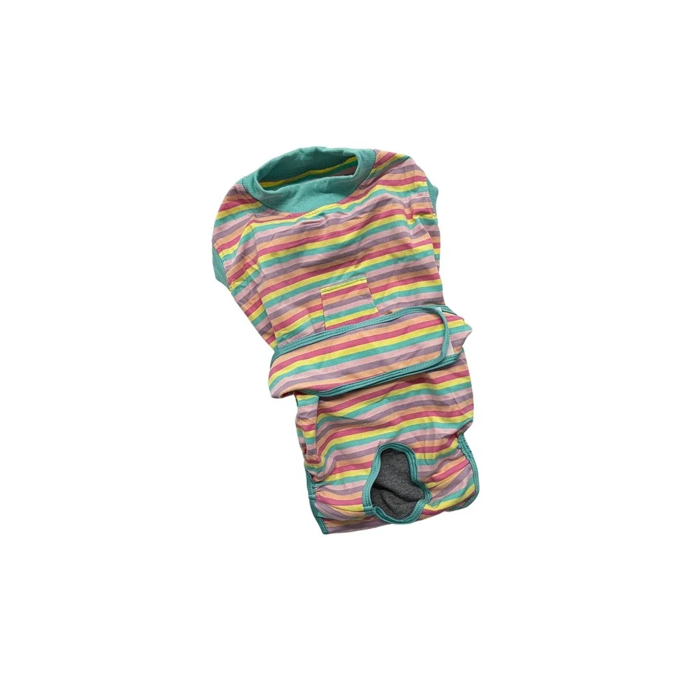 Kuoser Striped Pet Suit Multicolor Cotton Blend Size L NWT New